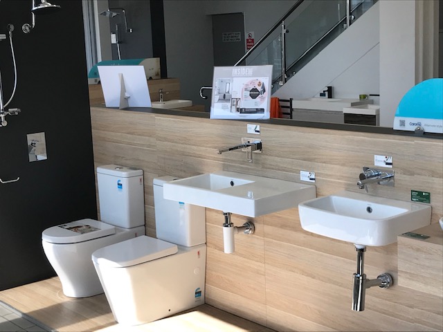 Bathroom display with Caroma basin